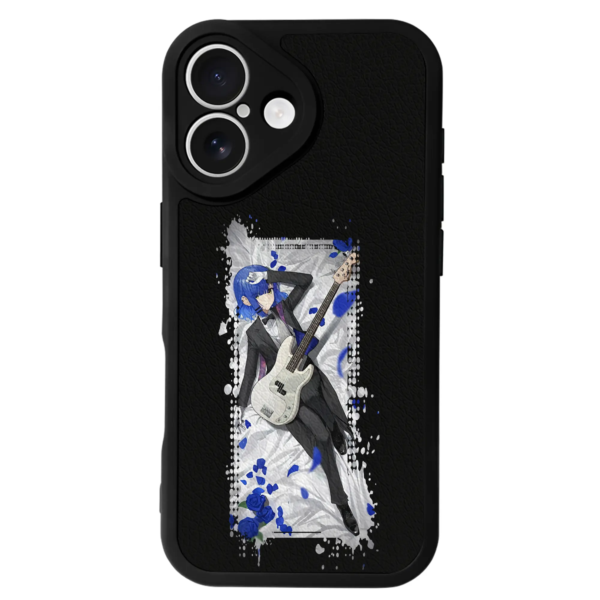 ぼっちざろっく！ グッズ,山田リョウ - IPhone 16シリーズ対応 ・ シリコンスマホケース ・ レザー調 ・ 高精度フィット ・ 耐衝撃 ・ ワイヤレス充電対応 ・ 精密カット